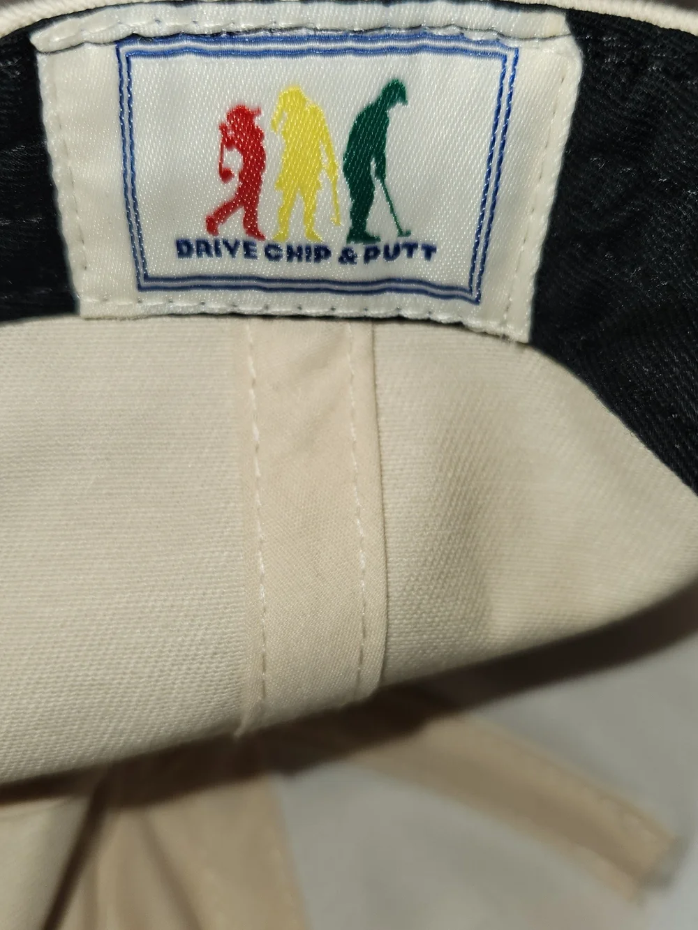 Vintage Cream and Green 'Drive Chip & Putt' Golf Cap